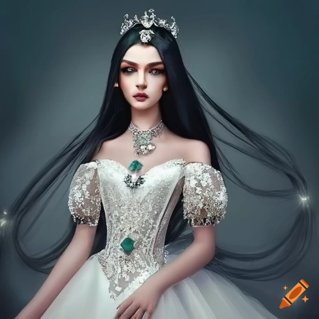 Image of a beautiful bride wearing a white gold sequin wedding dress