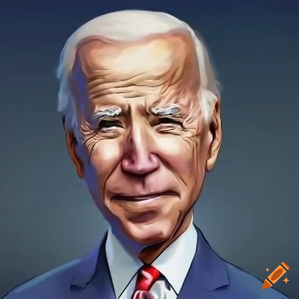 cartoon portrait of Joe Biden