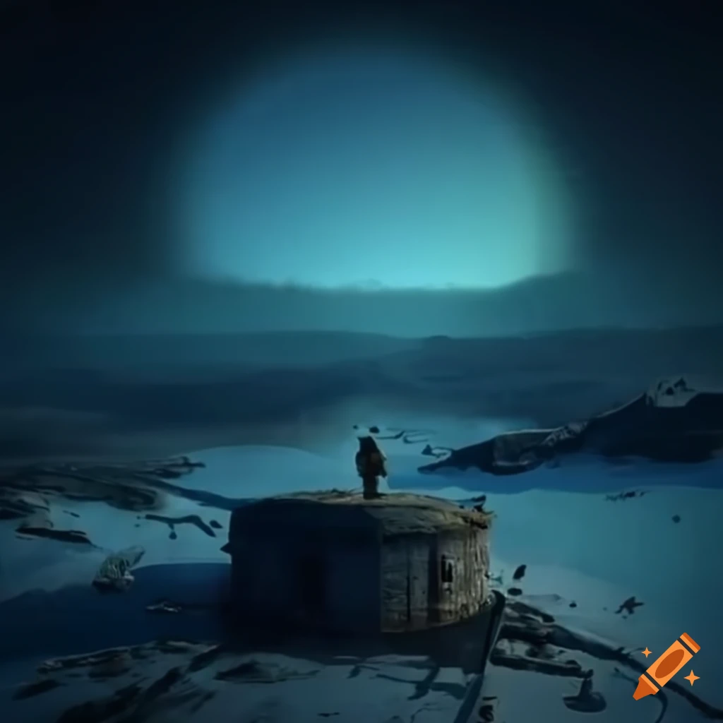 Lonely outpost in empty space on Craiyon