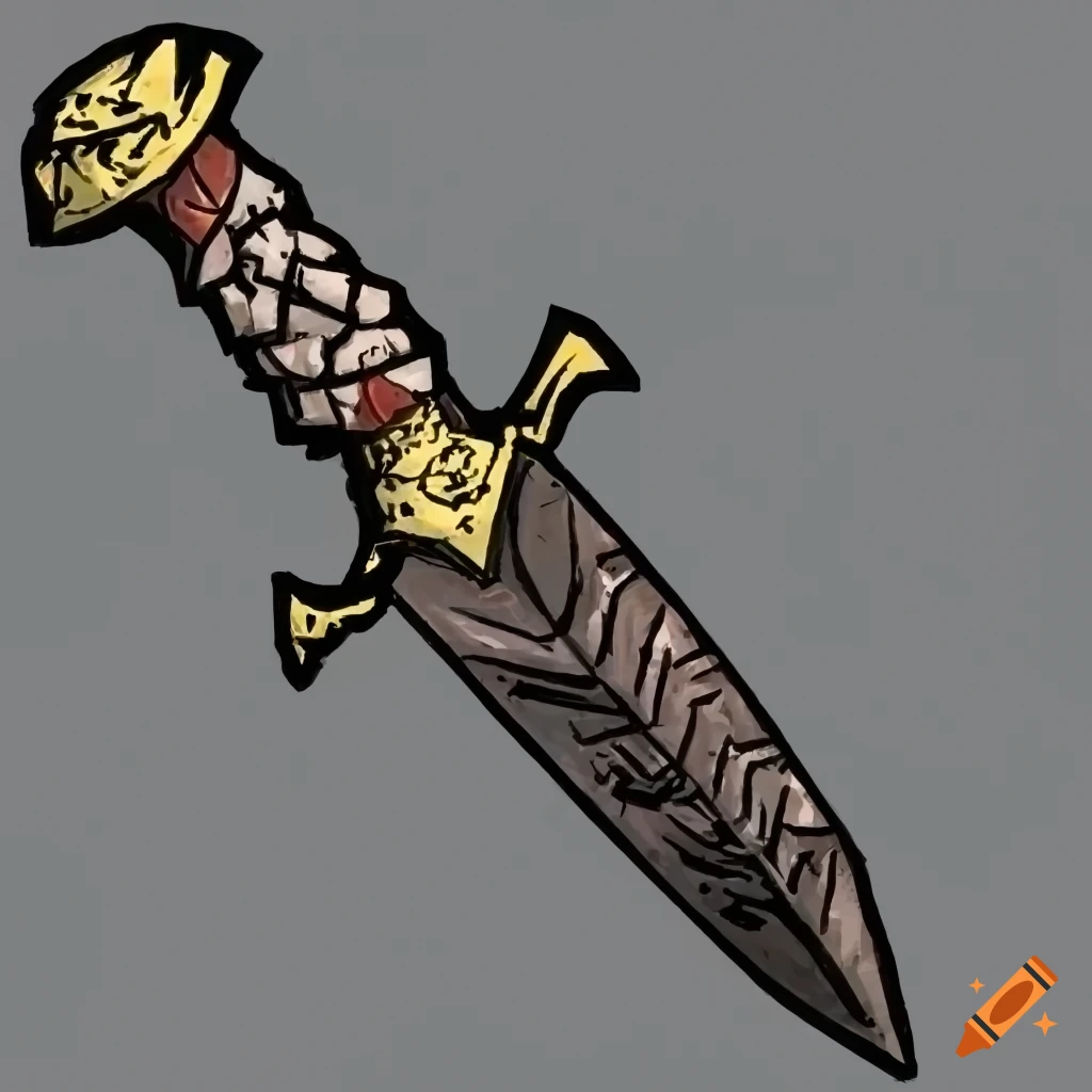 dagger inspired by the art style of Darkest Dungeon