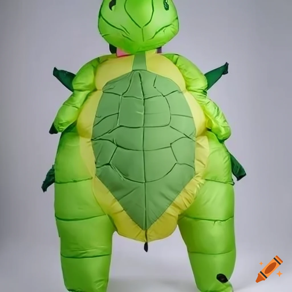 Inflatable full body turtle costume on Craiyon