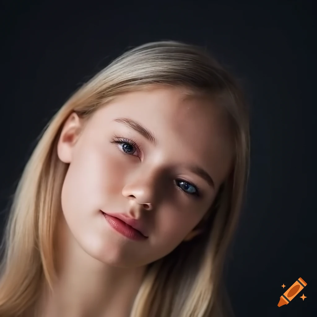 stunning ultra-realistic portrait of a cute blonde teenager