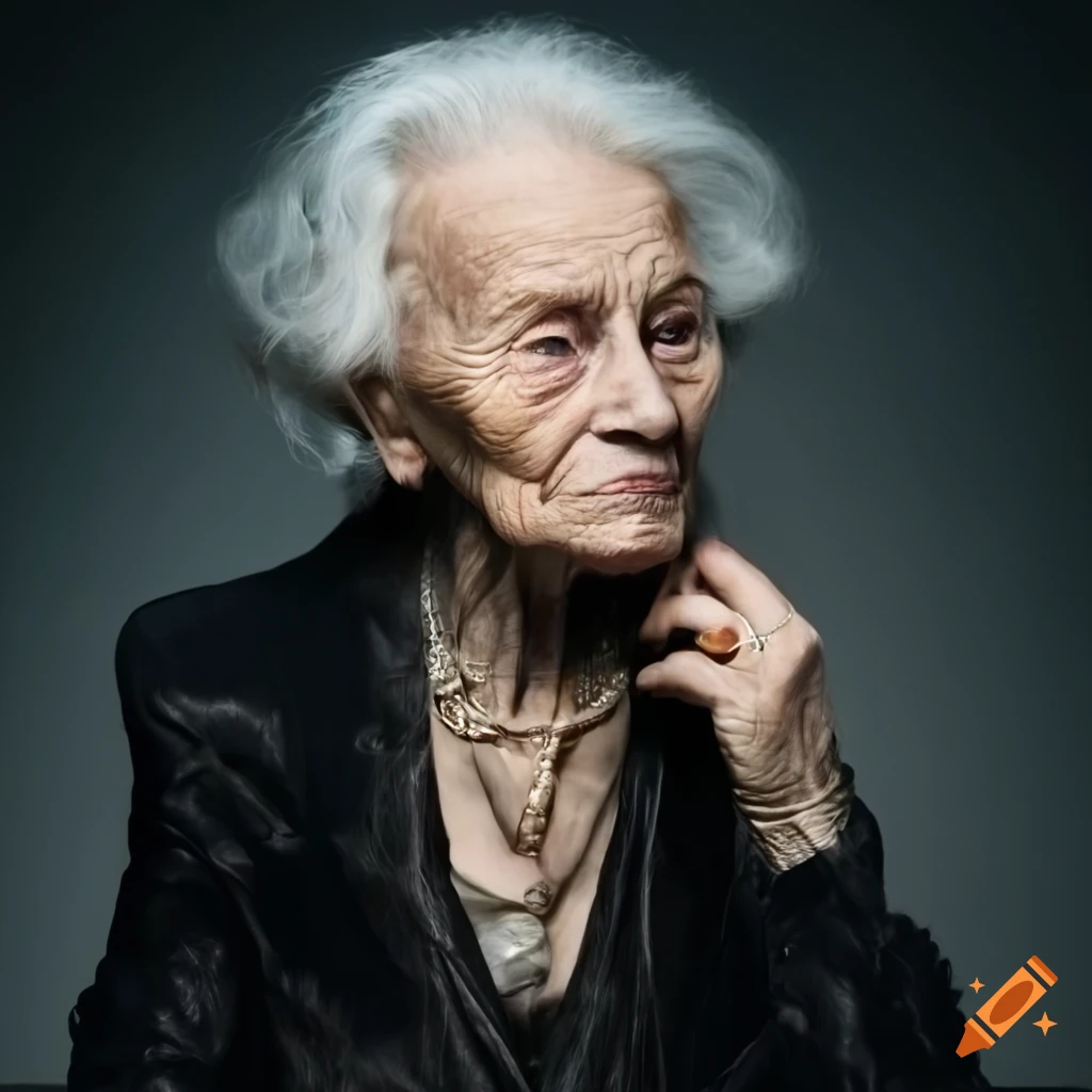 Portrait Of An 85 year old Woman On Craiyon