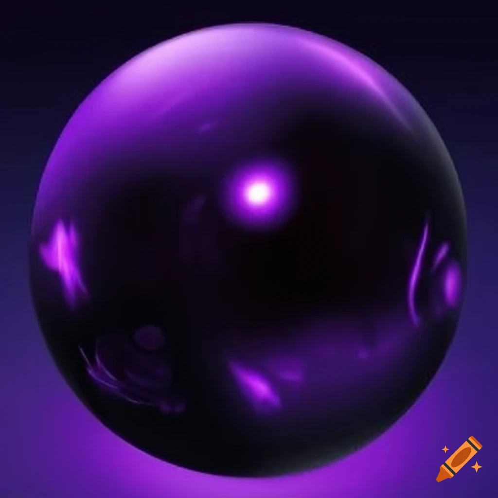 abstract artwork of a black sphere with purple brightness