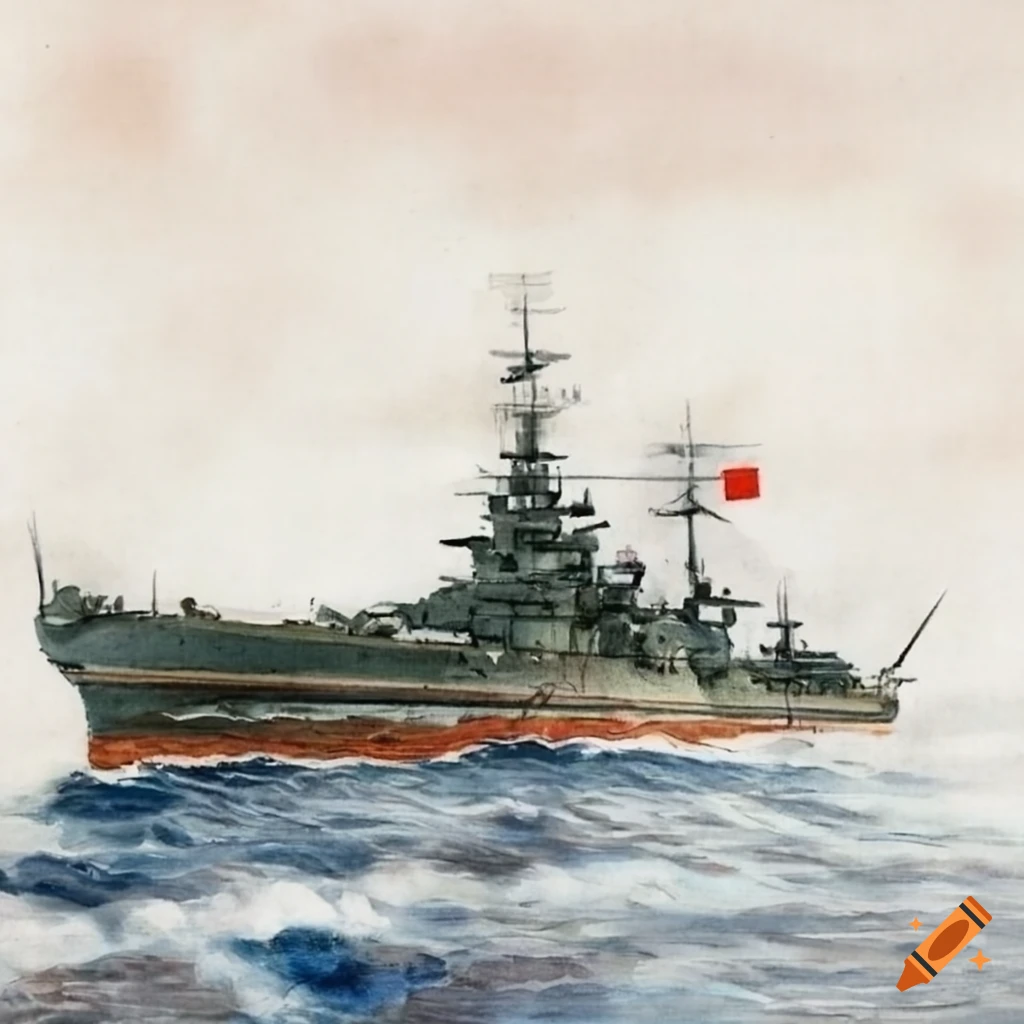 Illustration of japanese war machines during world war ii on Craiyon