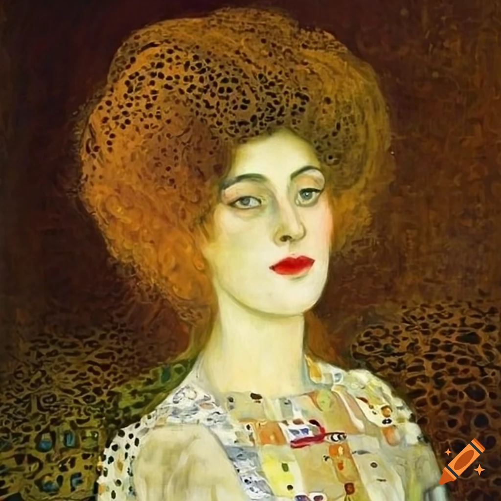 Gustav klimt inspired woman portrait on Craiyon