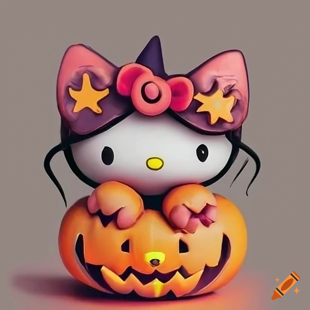 Custom 40oz Hello Kitty Spooky Cute Halloween Ghost & Flowers