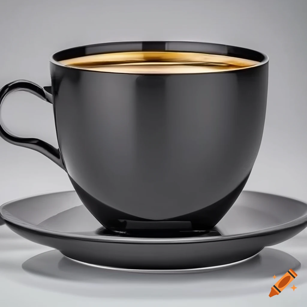 High-resolution black and gold coffee cup background on Craiyon