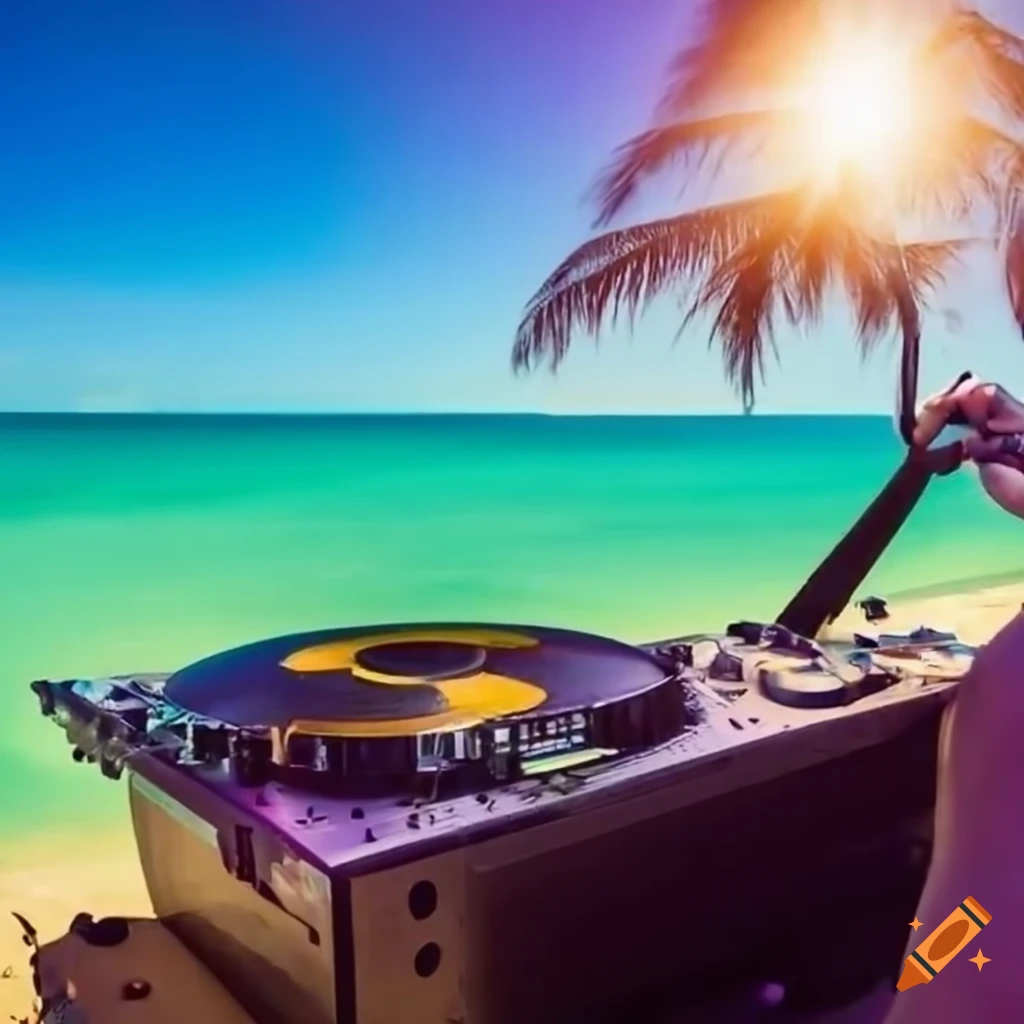 DJing at a picturesque beach in Mexico
