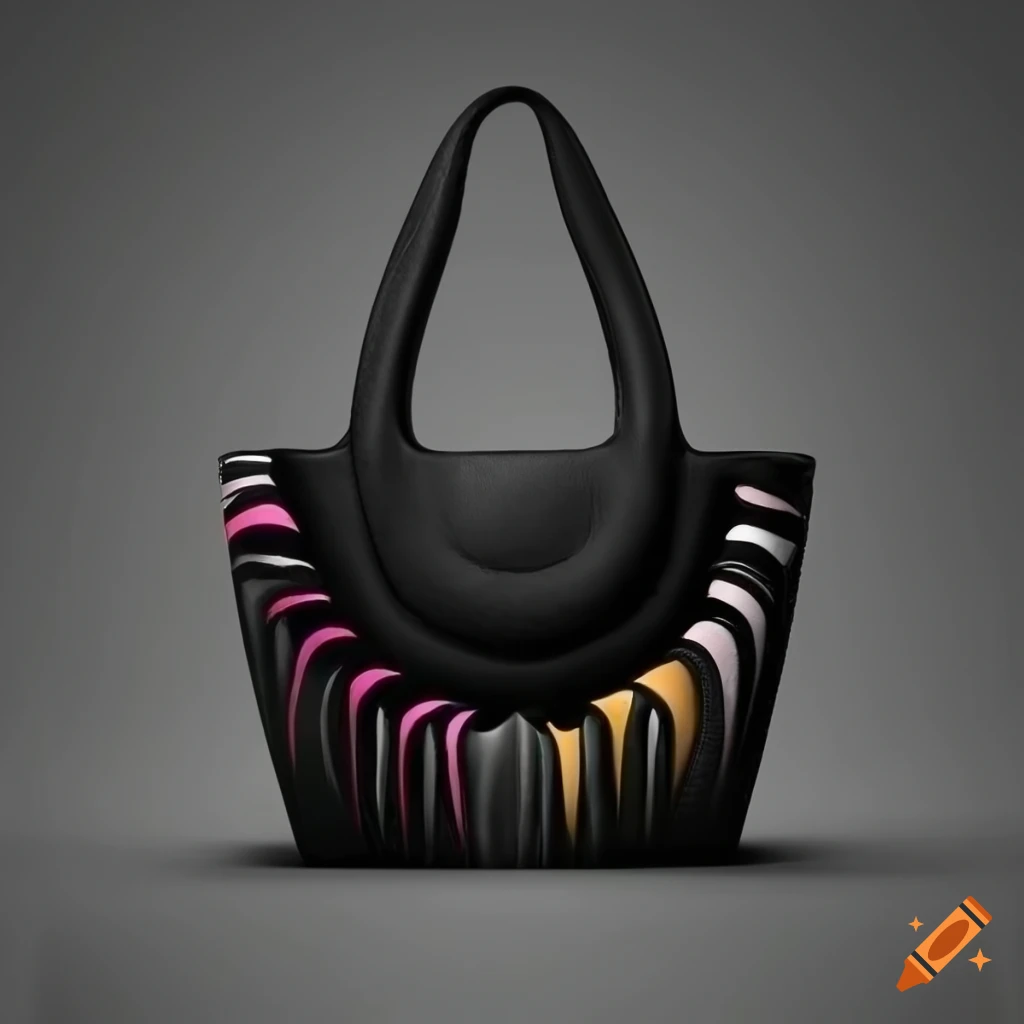 sophisticated black bag with abstract shapes