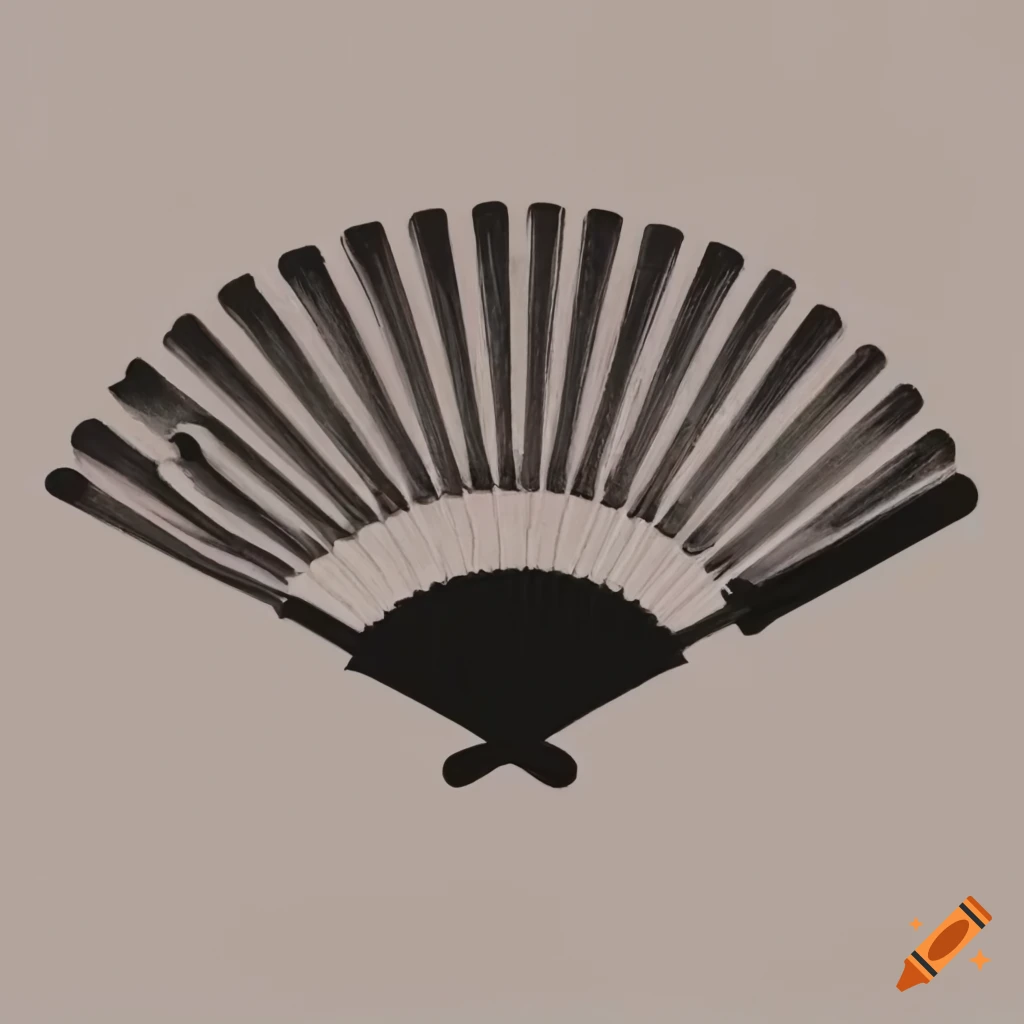 Silhouette of a hand fan on Craiyon
