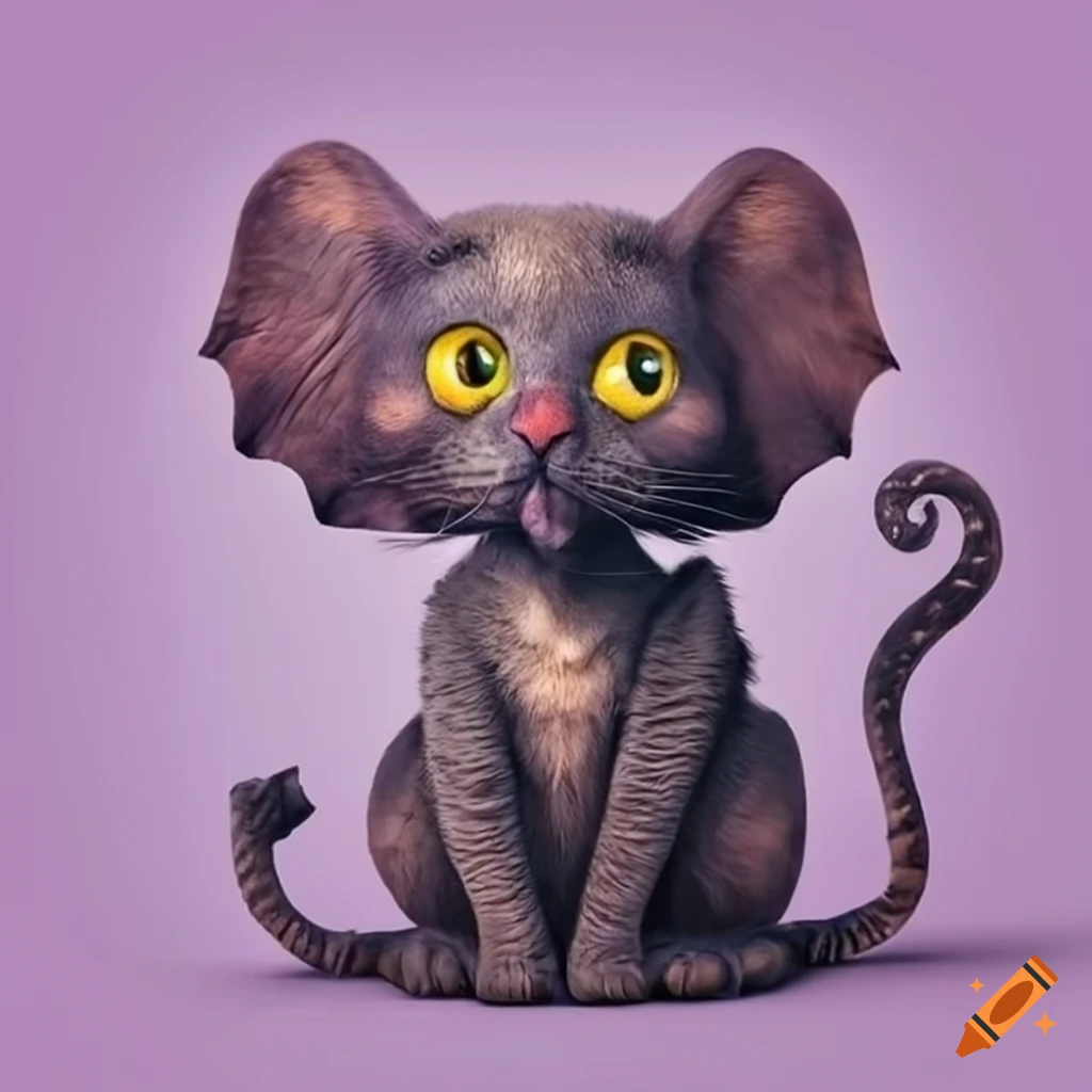 Cat and elephant together on Craiyon