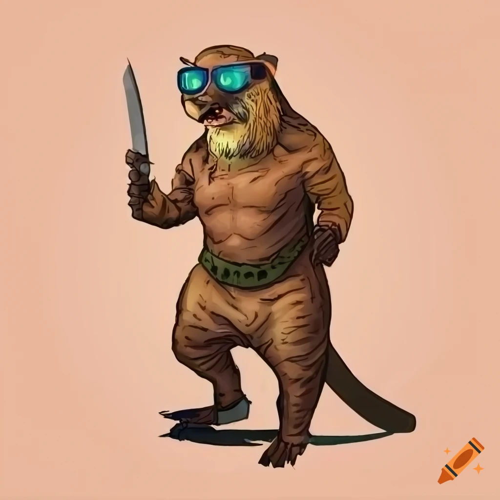 illustration of a muskrat warrior in sunglasses