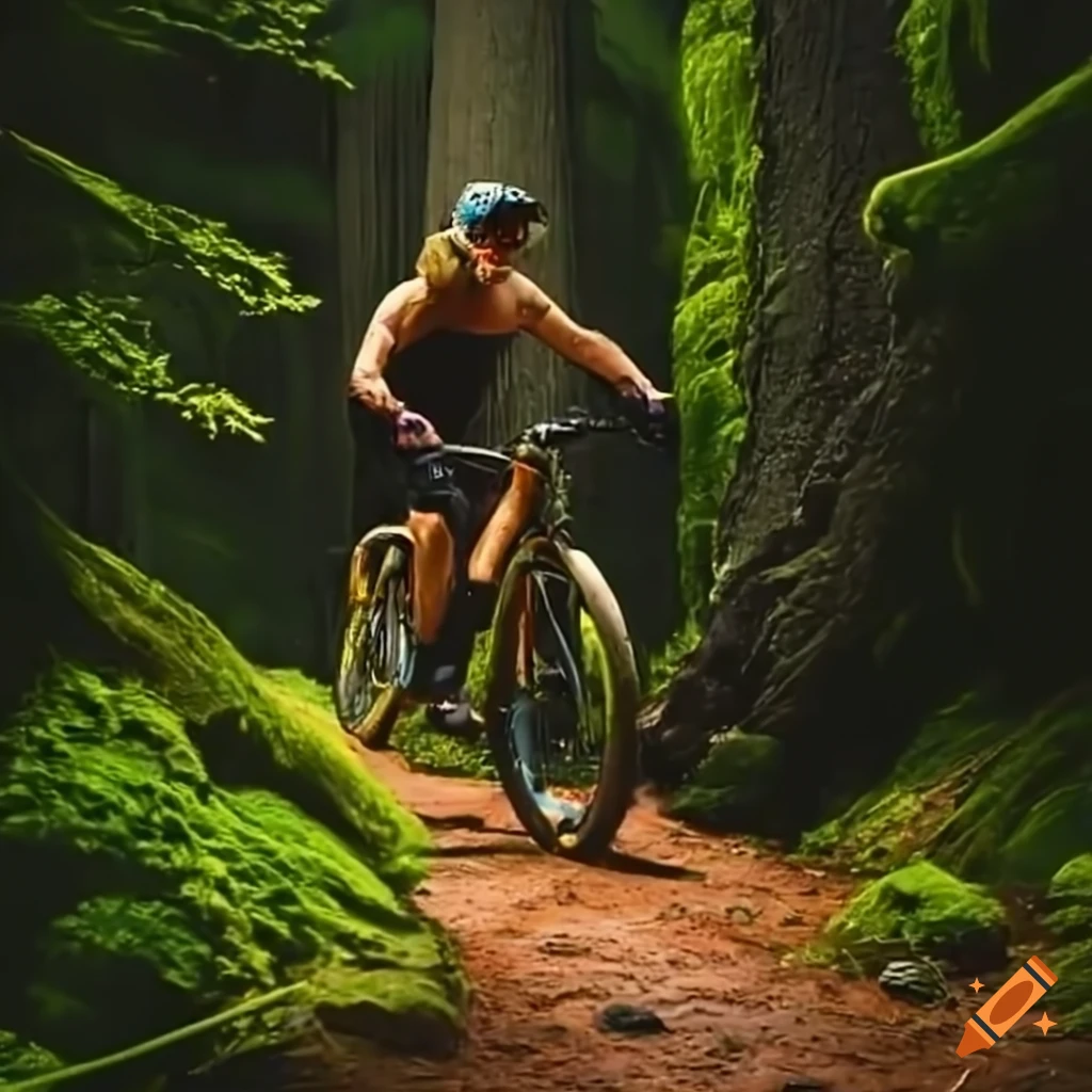 Otter mountain biking up a mountain on Craiyon