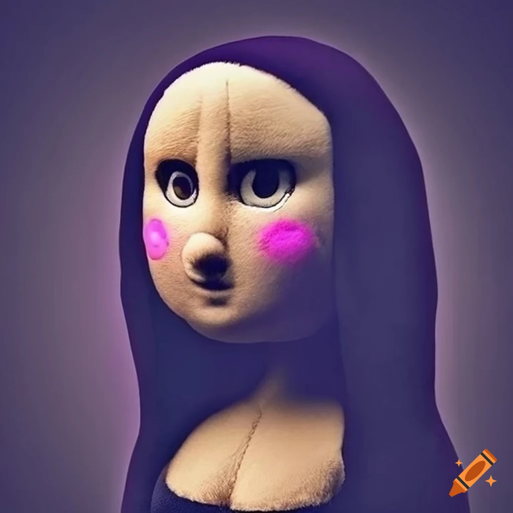 adorable plushie inspired by Leonardo Da Vinci's Mona Lisa