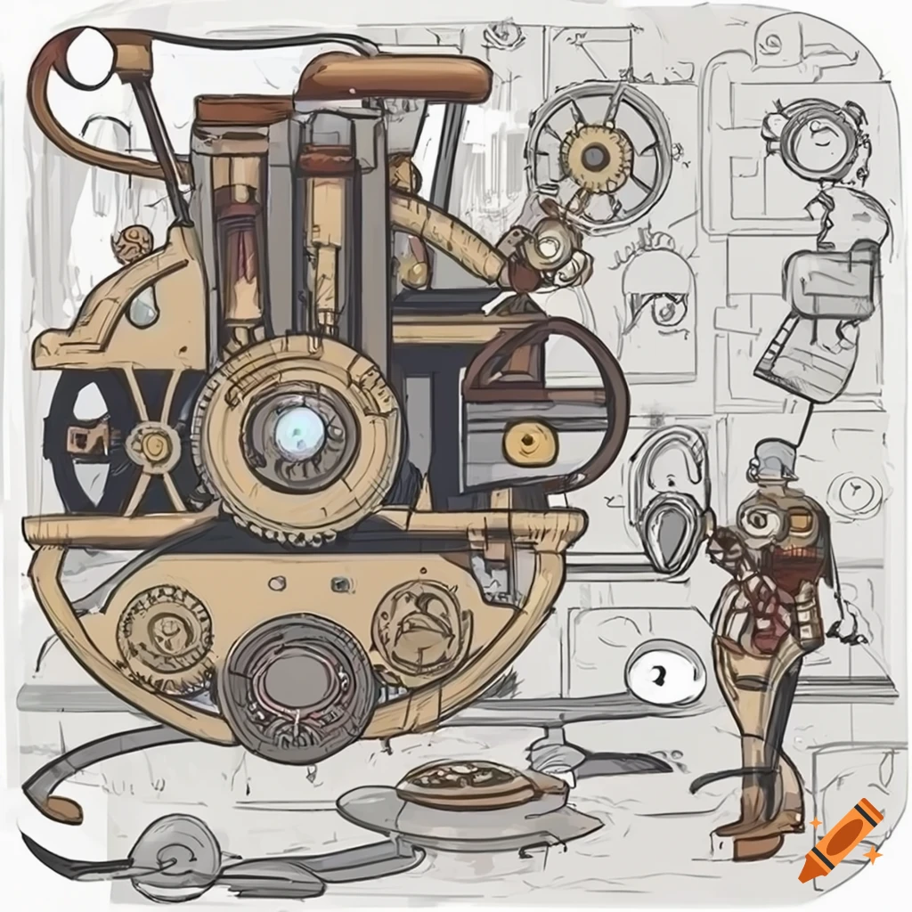 Steampunk gadget illustration