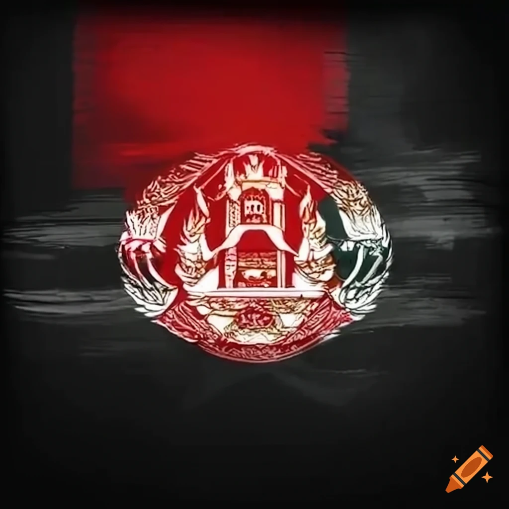 Illustration of the afghanistan flag during war on Craiyon