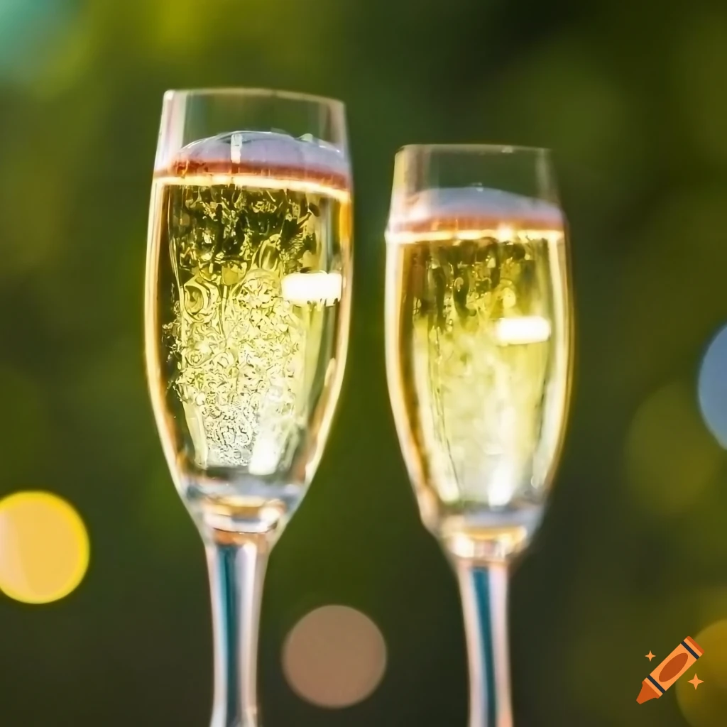 Two glasses of sparkling wine