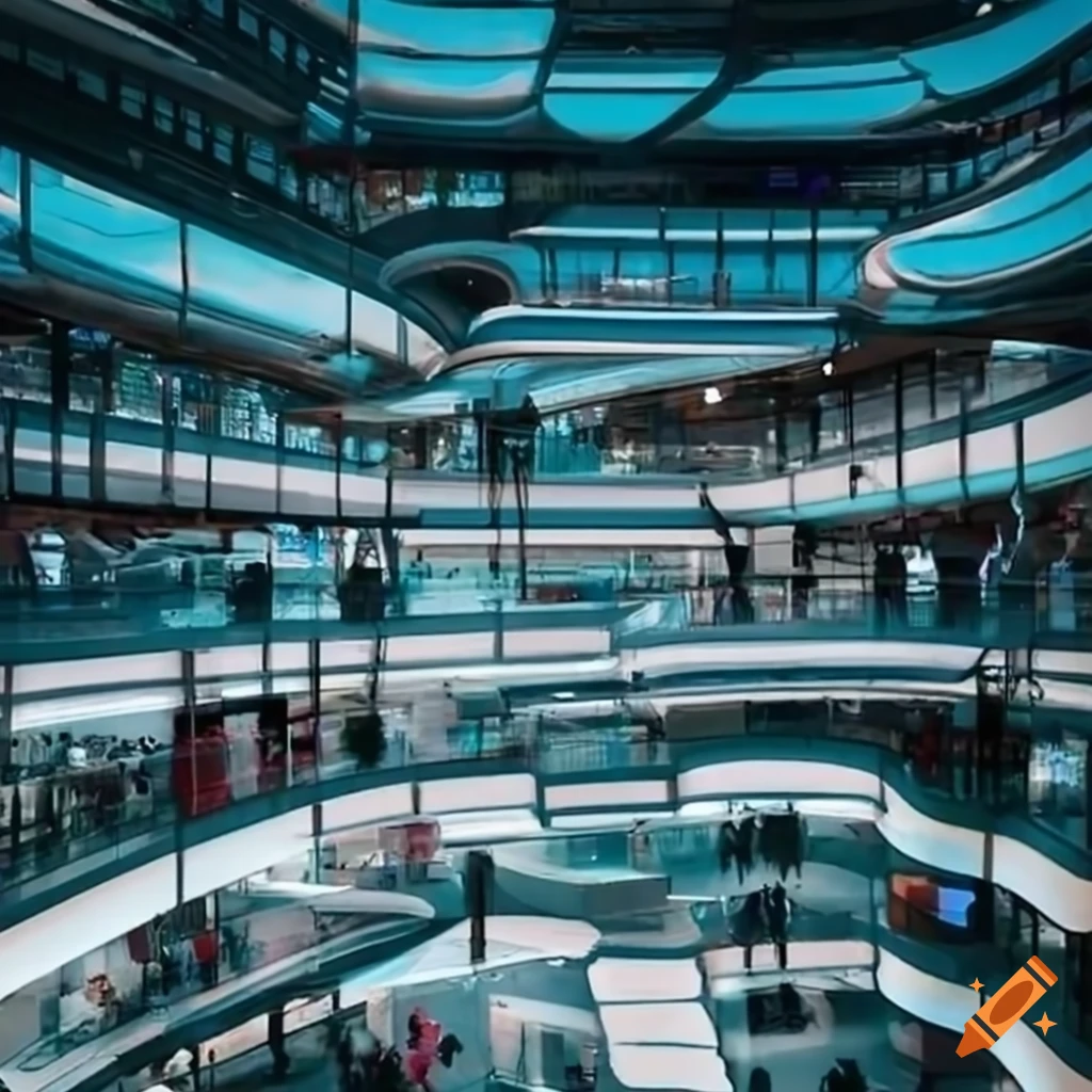 image of a futuristic shopping mall