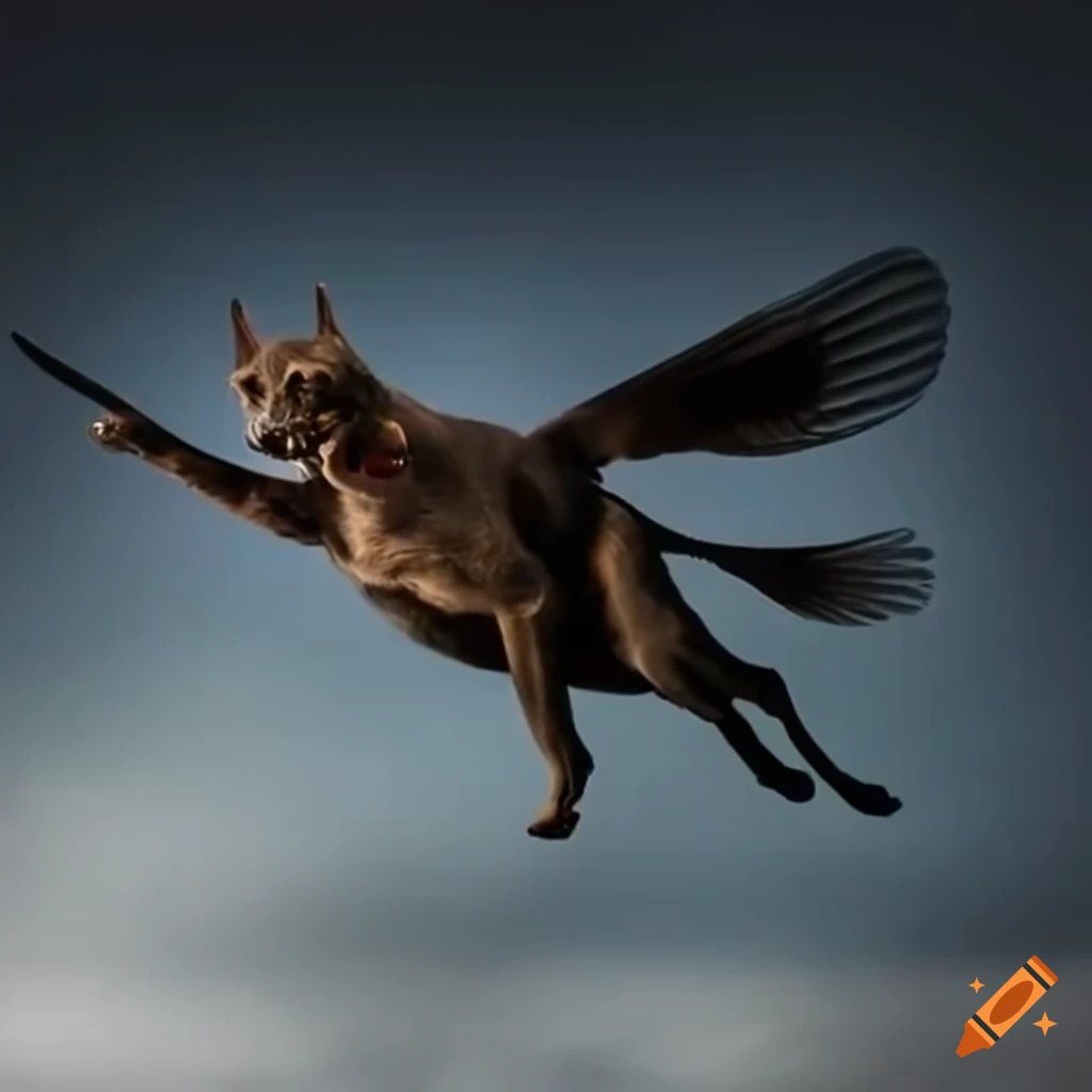 Iron dog in flight on Craiyon