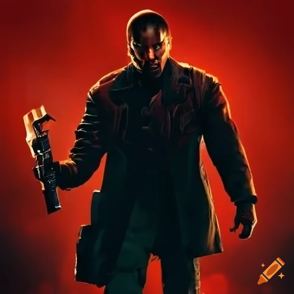 film poster for "No Remorse" - red title, hand reaching for a handgun on a dark background