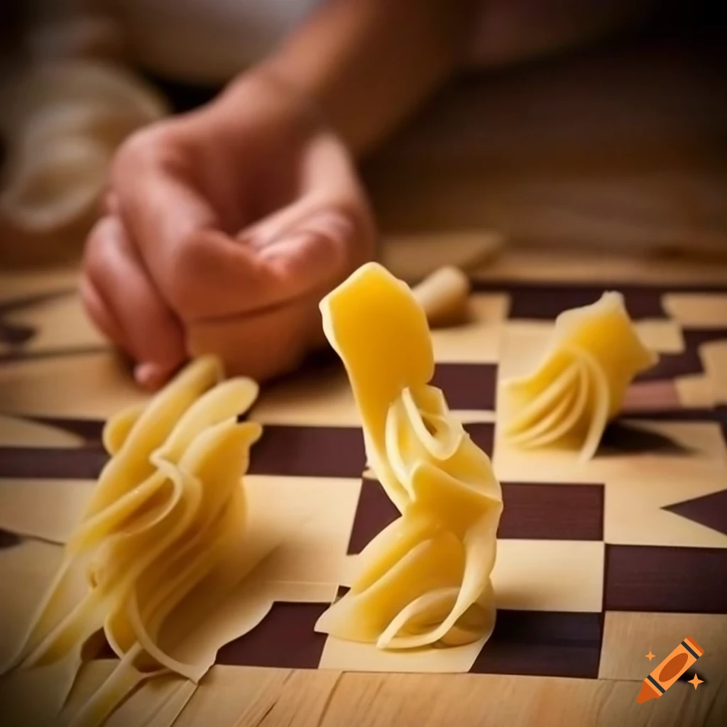 Board games and pasta on Craiyon