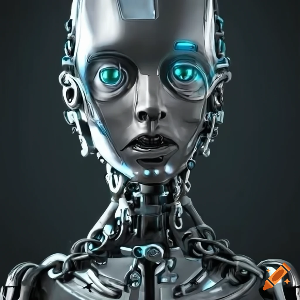 image of a futuristic chained robot