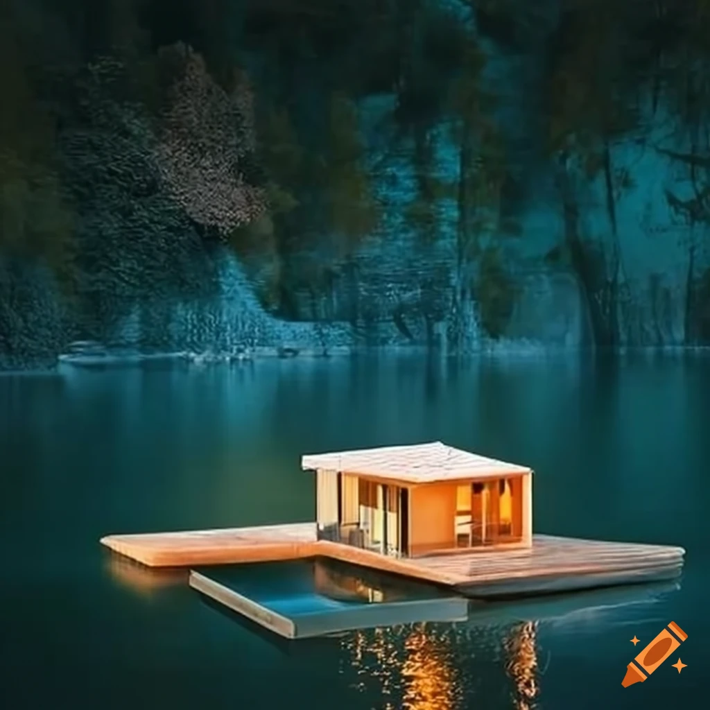 casa flotante en el agua