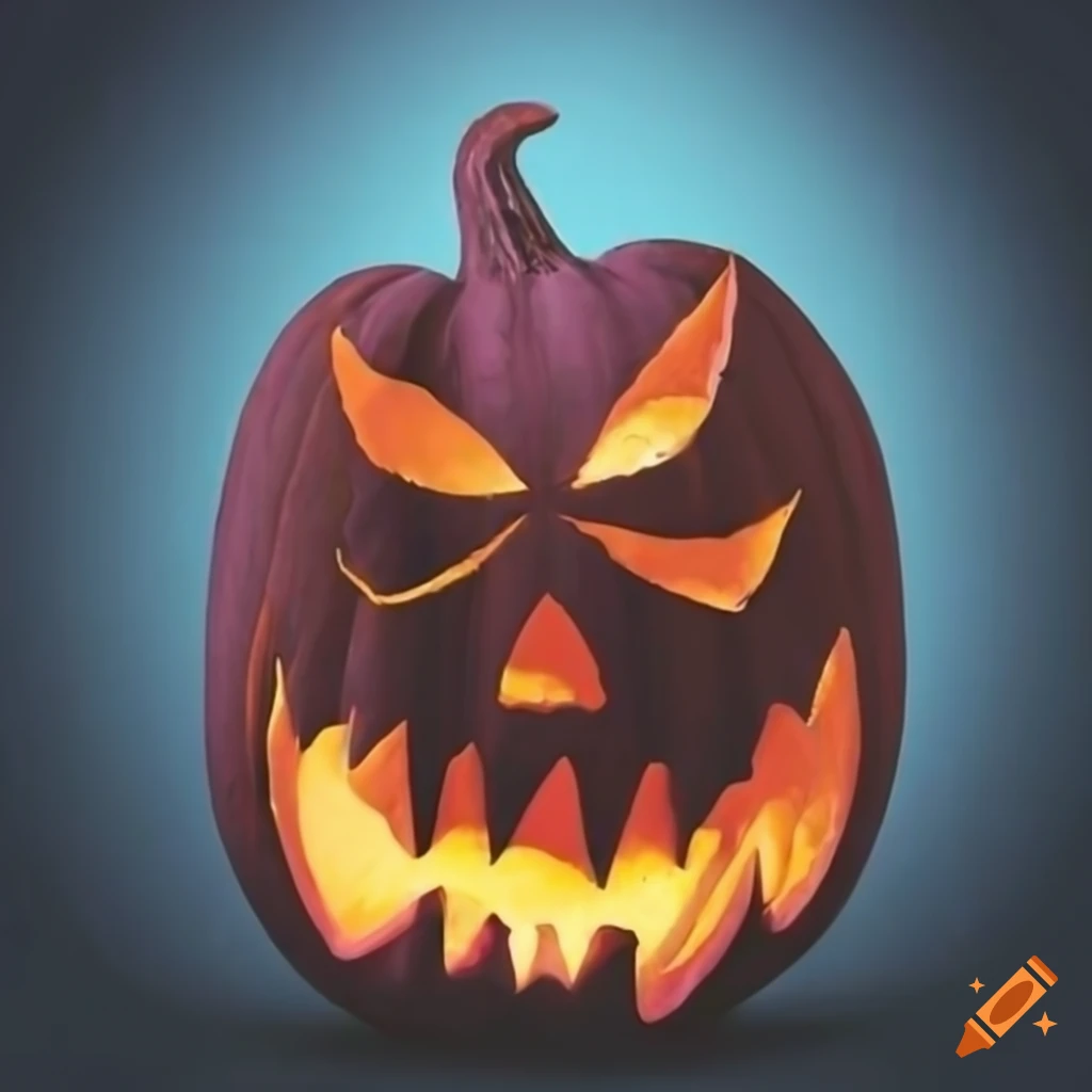 Carved pumpkin on a dark background