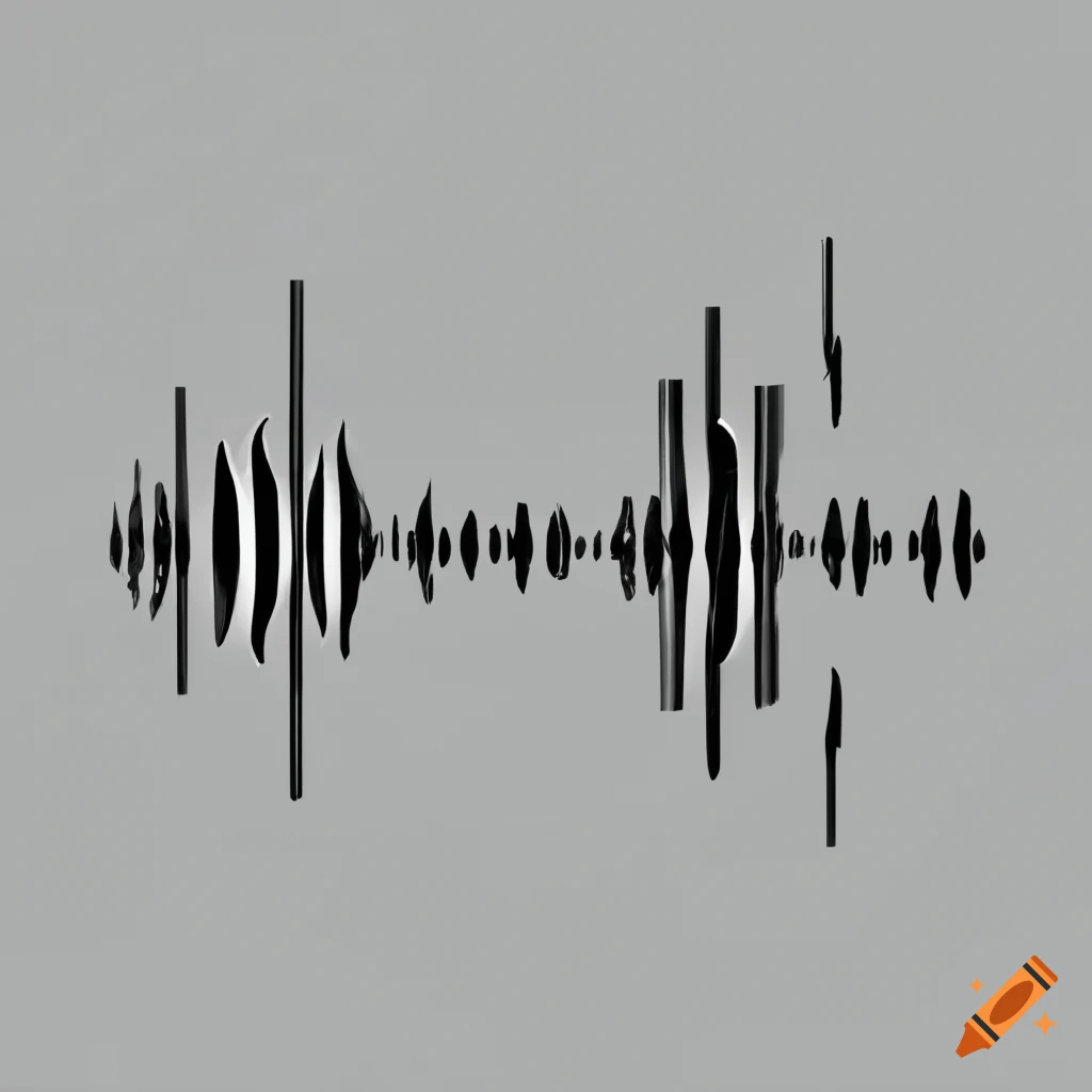 White background with canopies and sound waves on Craiyon