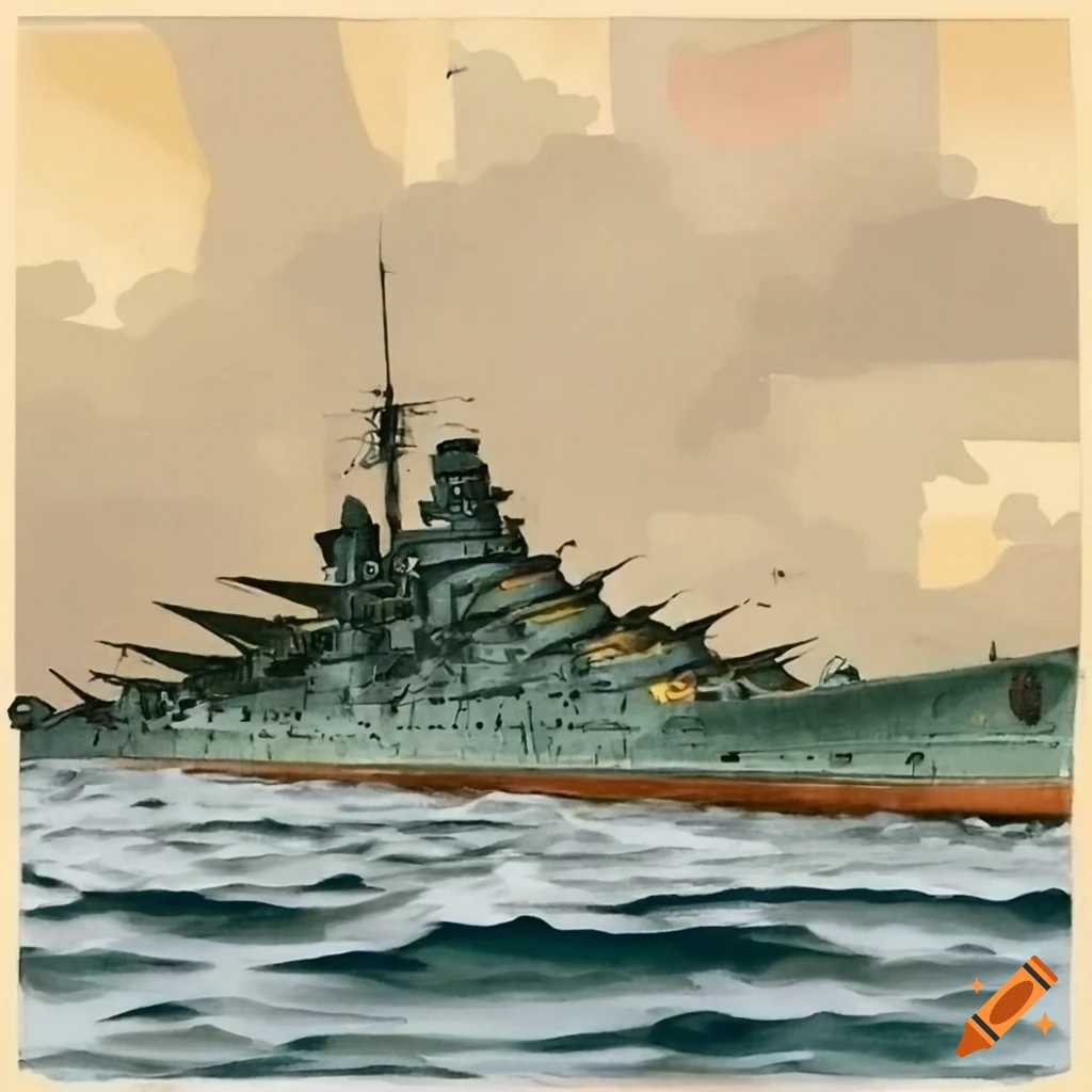 Illustration of japanese war machines during world war ii on Craiyon
