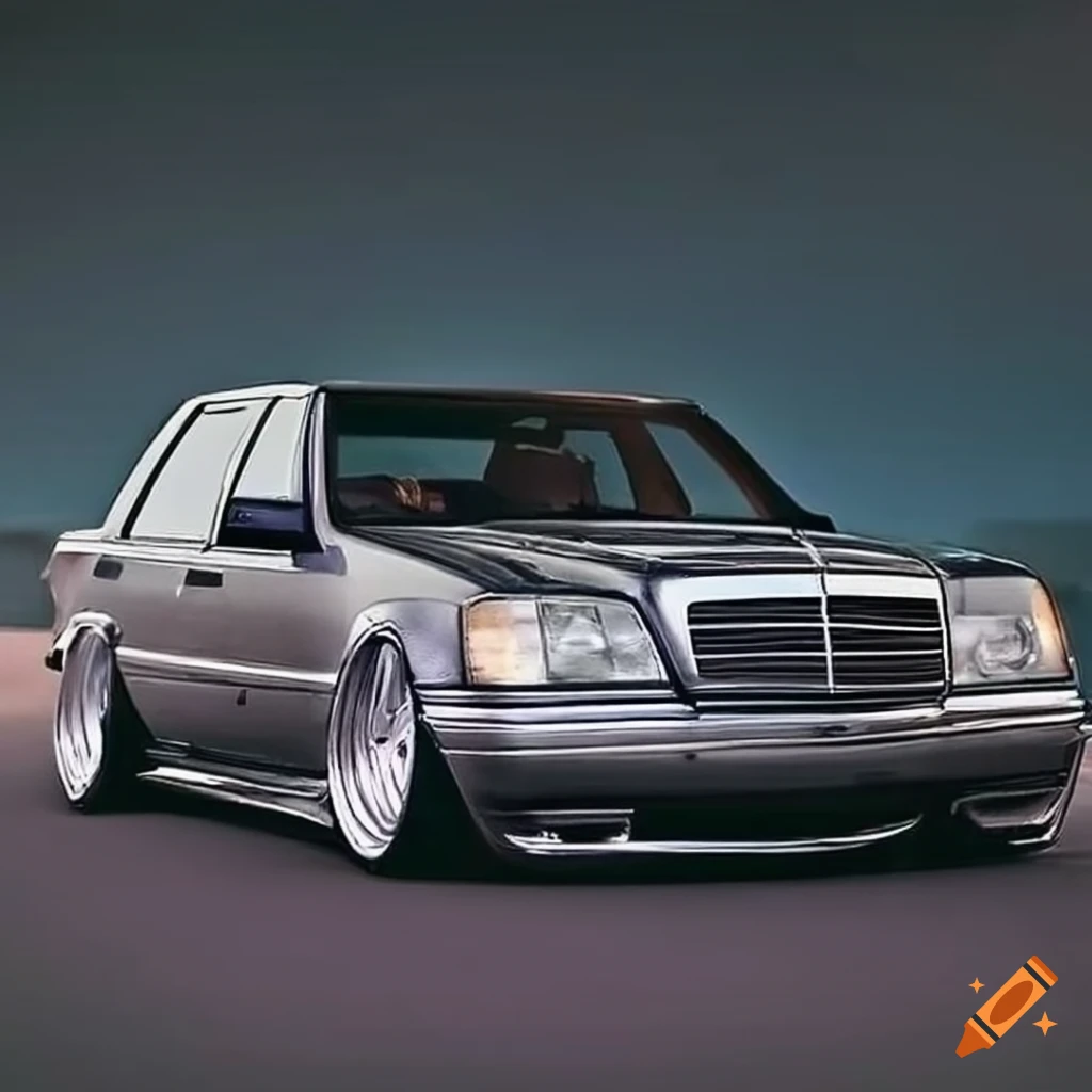 Mercedes benz w124 with a stance kit on Craiyon