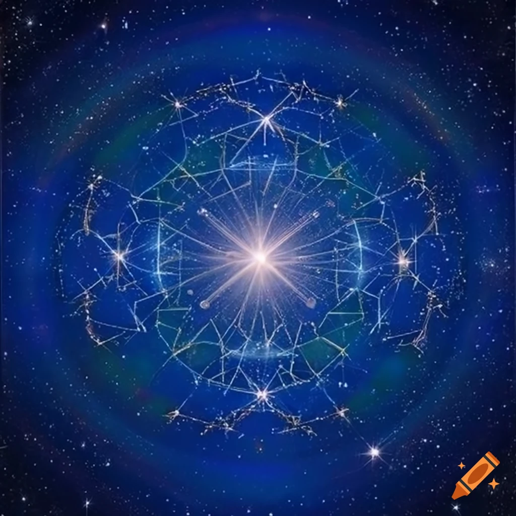 mesmerizing artwork of a constellation in the shape of a cross