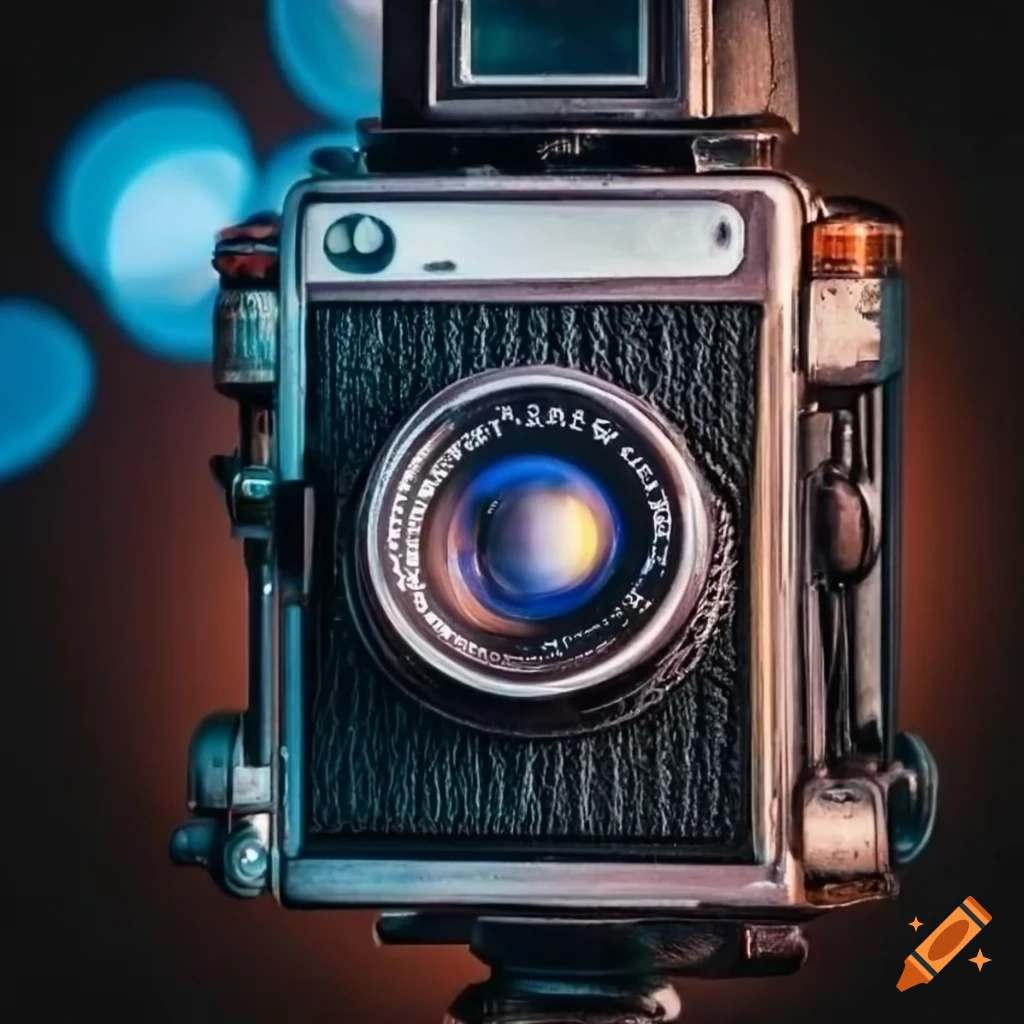 Vintage camera with flash on Craiyon