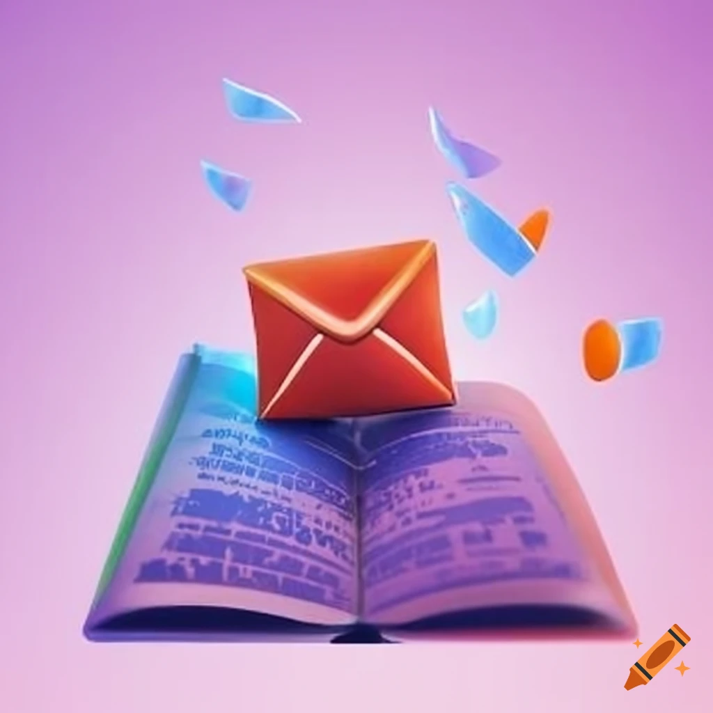 Email transforming into a dictionary illustration