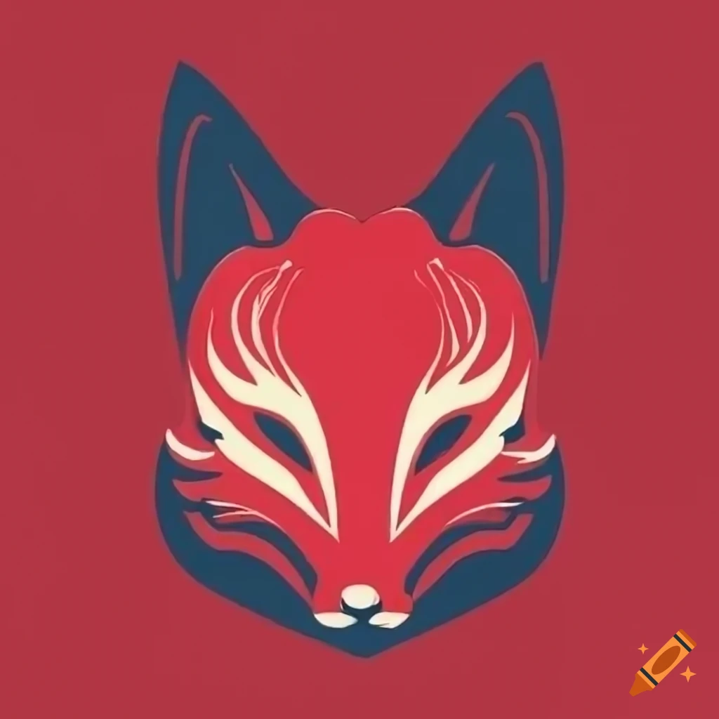Japanese fox mask logo design