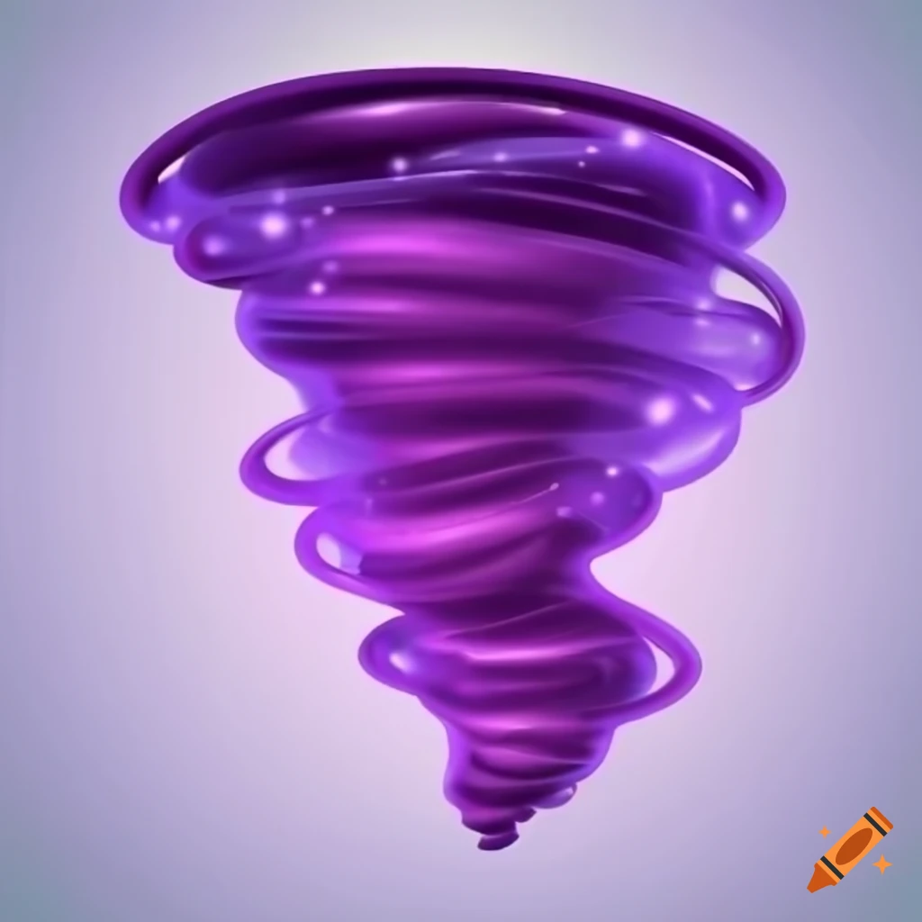 cartoon purple tornado on bright white background