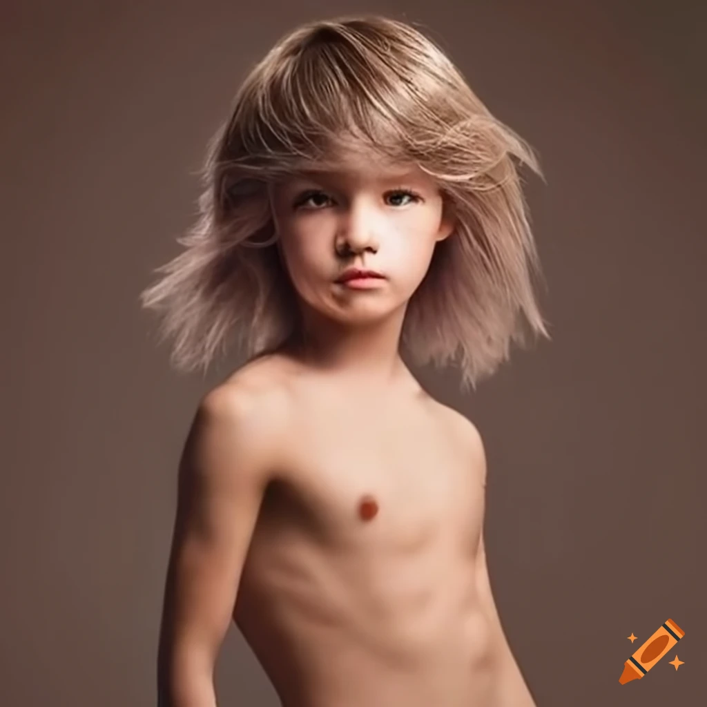 adorable gladiator boy with long hair