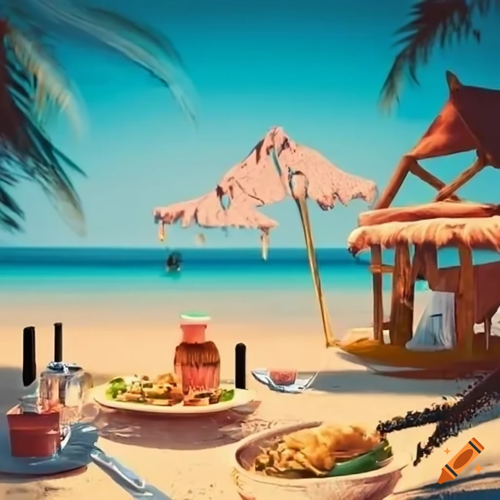 beach-view-with-a-nearby-restaurant-on-craiyon