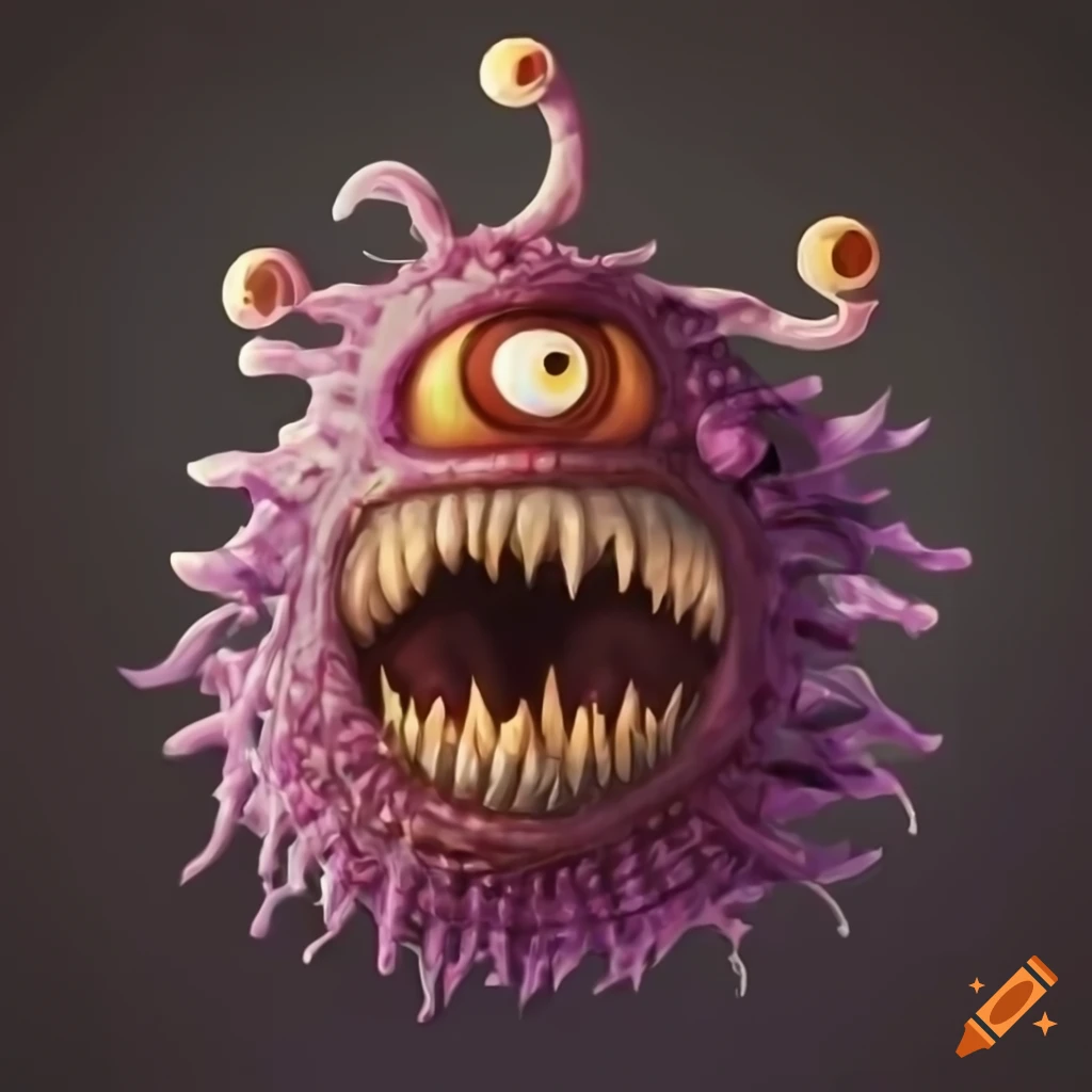 Cute illustration of a beholder from dungeons & dragons on Craiyon