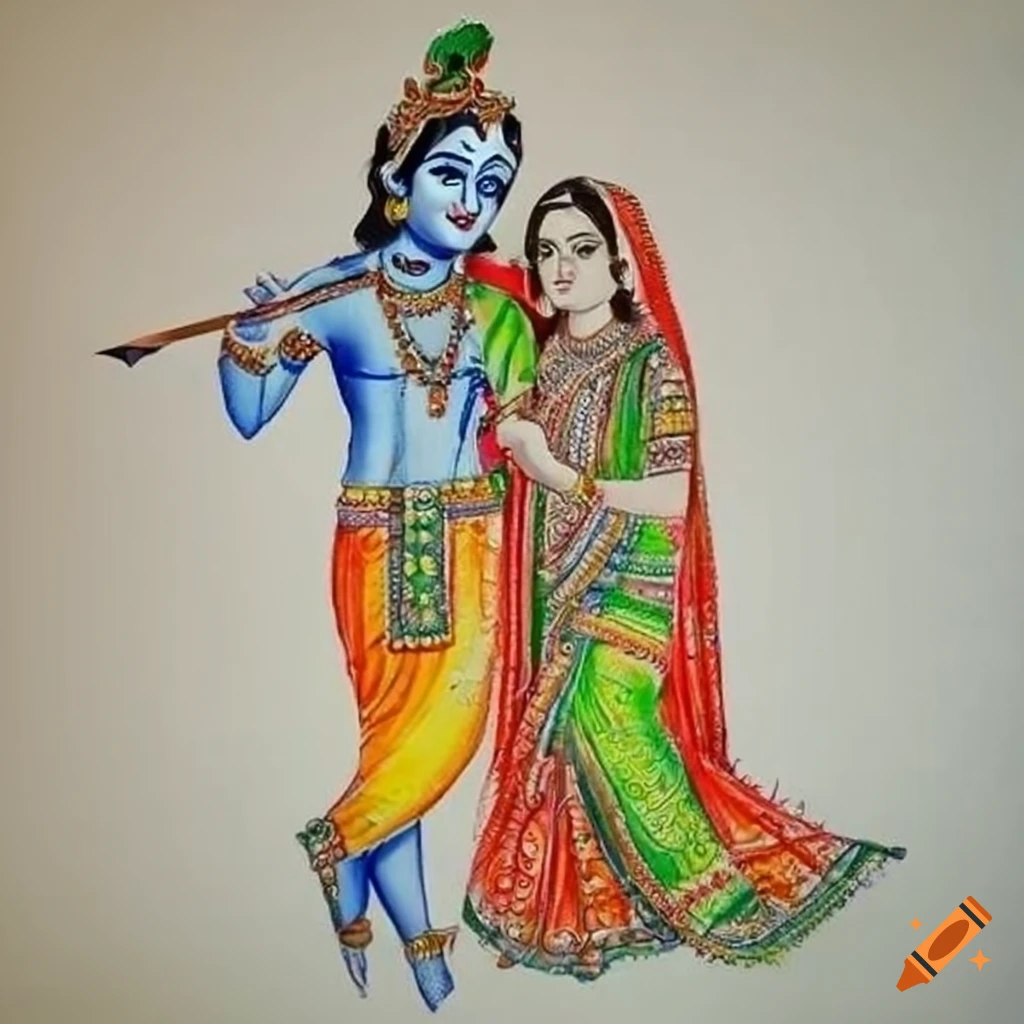 Other | Shri Krishna Drawing Hand Made Colour | Freeup-kimdongho.edu.vn