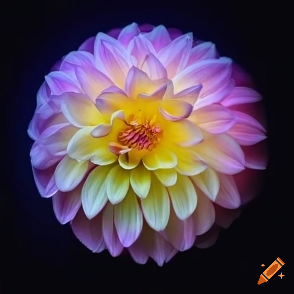 Dahlia Flower Illuminated By The Full Moon On Craiyon