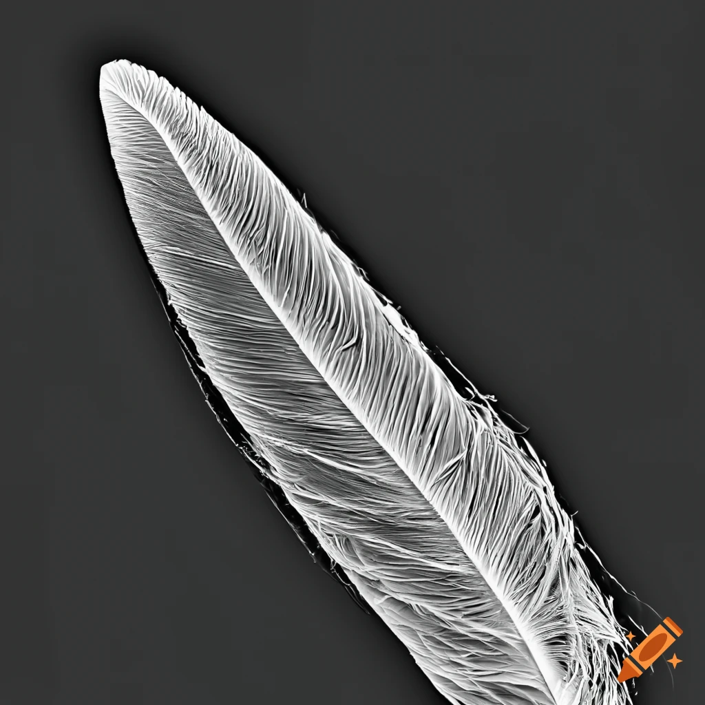 Close-up of a feather at high magnification on Craiyon