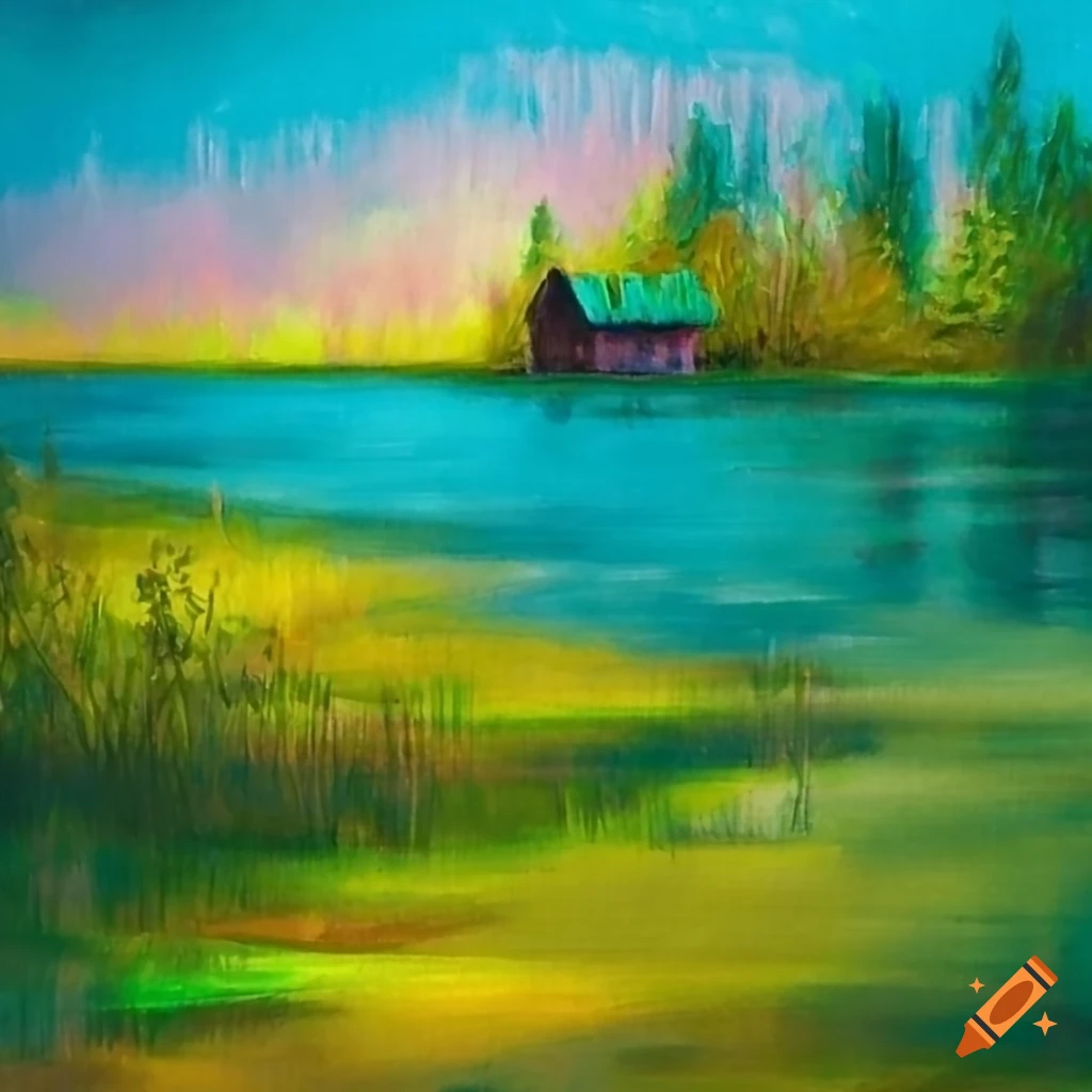 Red Sunset - Oil Pastel Painting, Painting by Tigran Movsisyan | Artmajeur