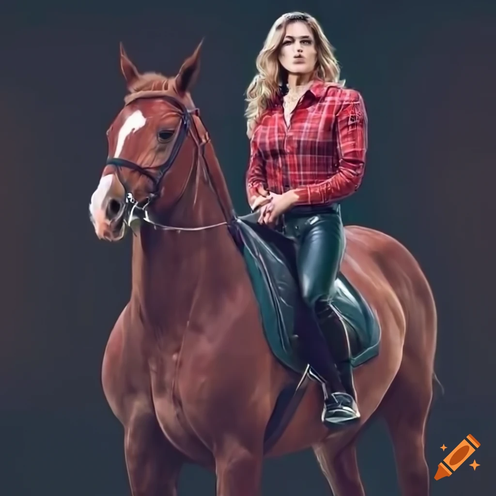 Hyperrealistic horserider artwork featuring emily bett rickards on Craiyon