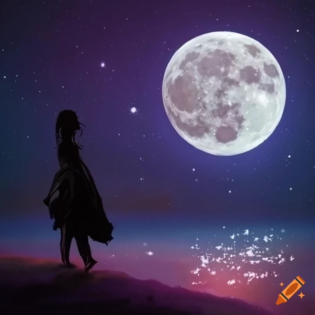 Illustration of Woman and Moon Phases on Night Starry Sky Stock Vector -  Illustration of lunar, calendar: 207150017