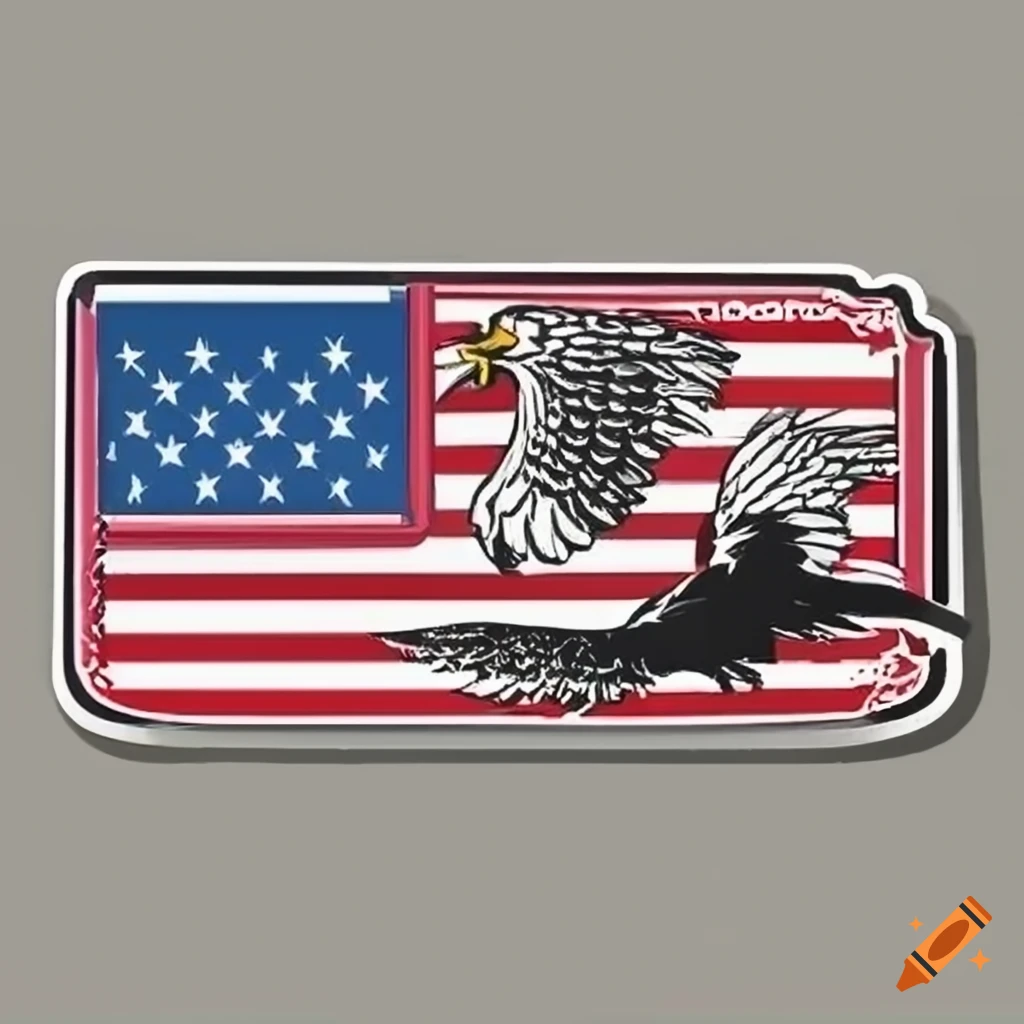 American flags background with bald eagle on Craiyon