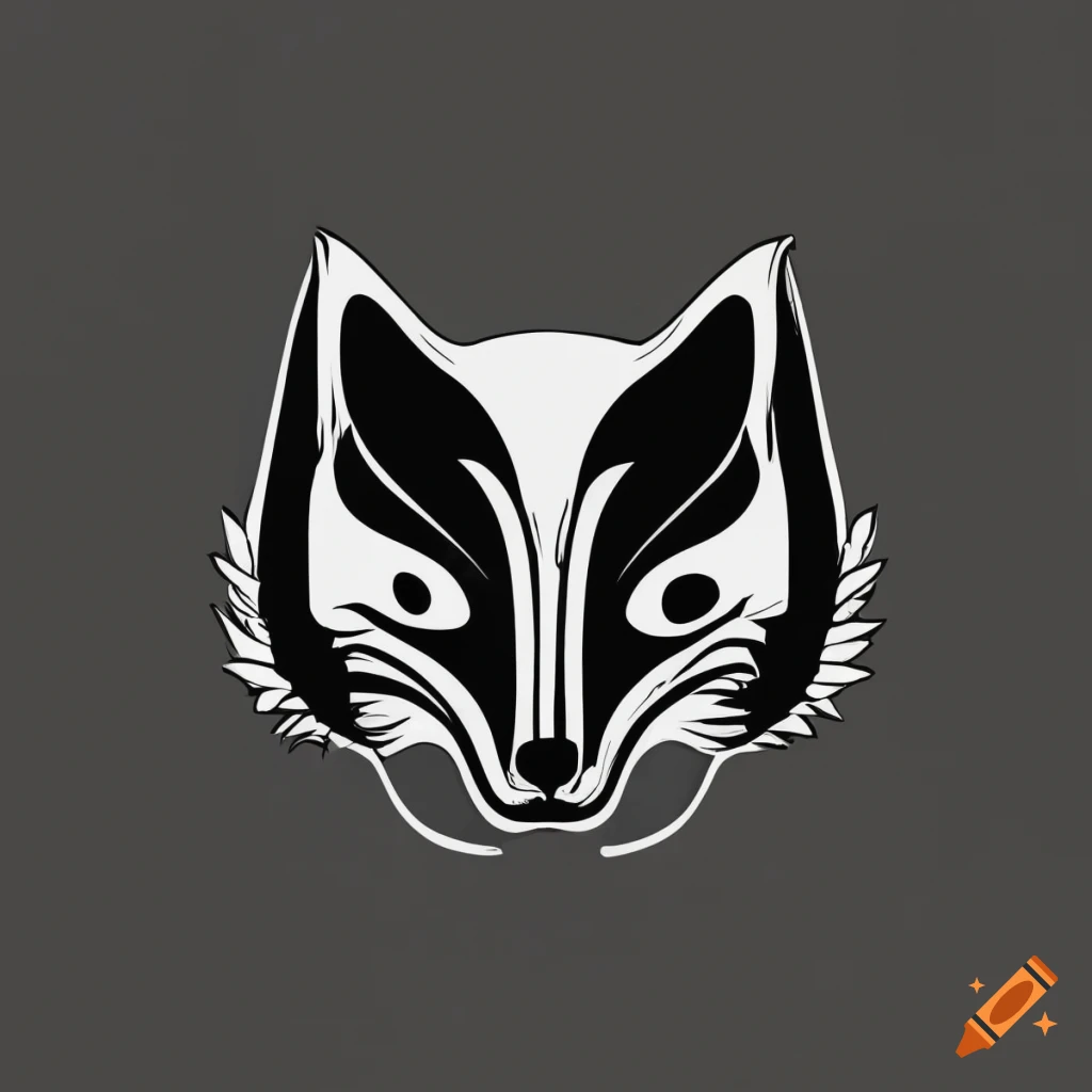 Japanese fox mask logo on Craiyon
