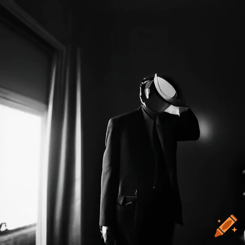 Noir detective in his office