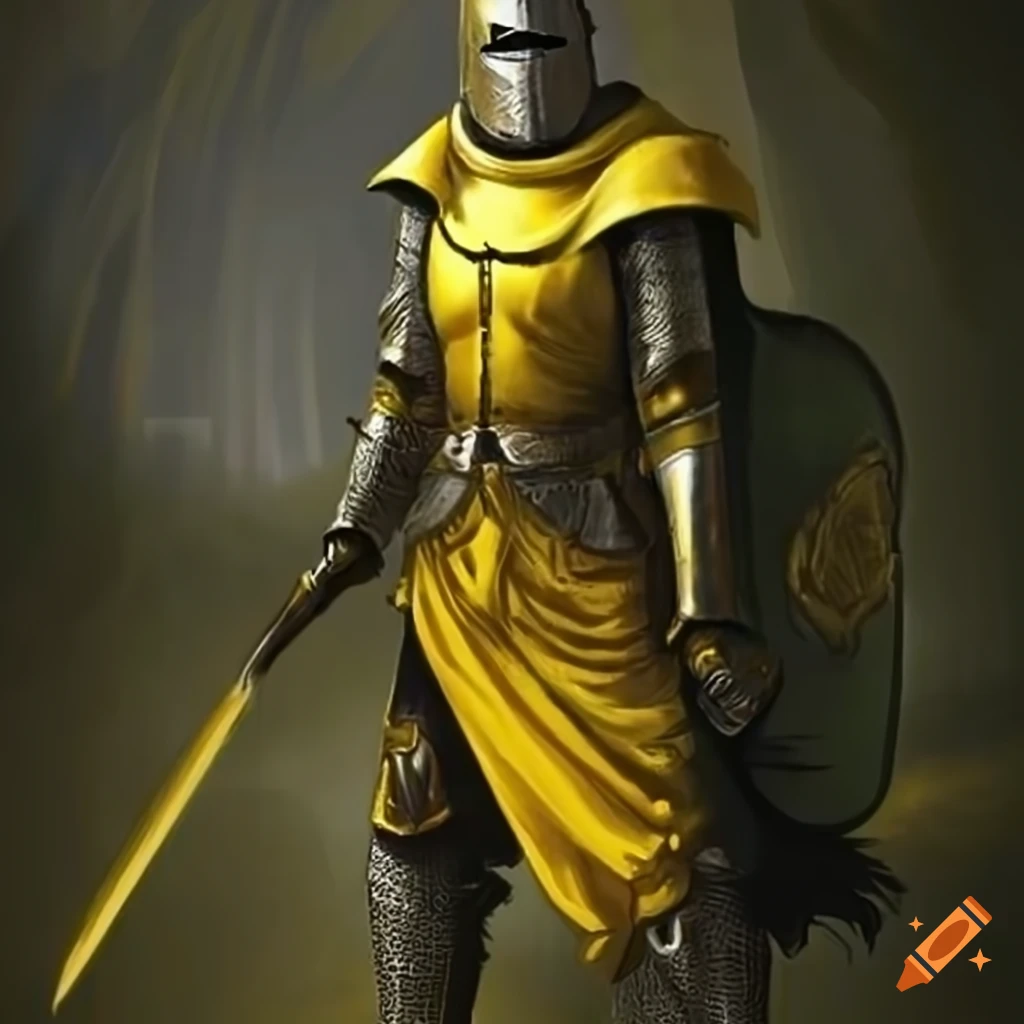 Image of a yellow knight on Craiyon